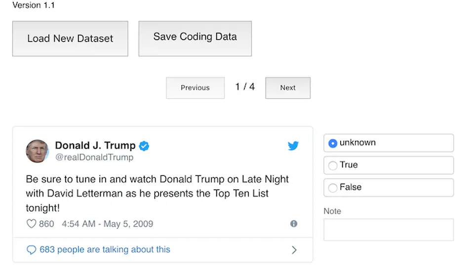 TweetCoding: Display tweets embedded in coding form for analysis